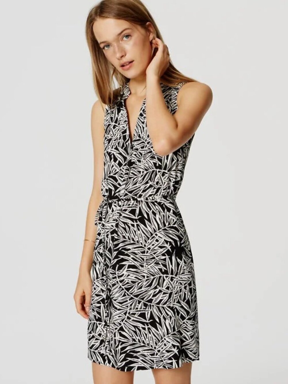 Ann Taylor Loft Black and White Print Dress